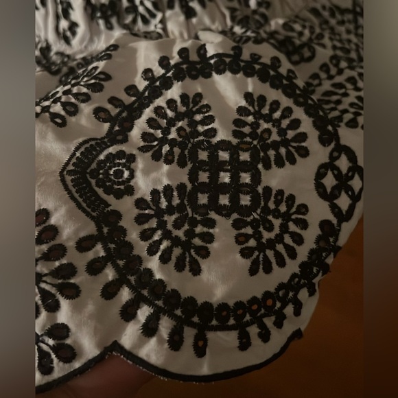 Zara Woman White Black Broderie
Anglaise Smocked Embroidered Flared
Mini Skirt - Picture 8 of 11